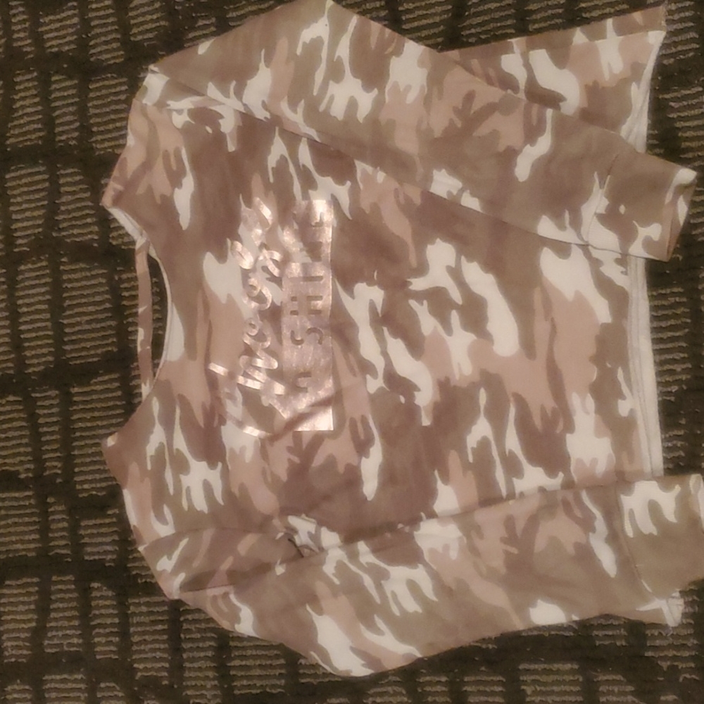 Justice light weight camo sweatshirt